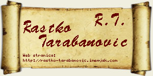 Rastko Tarabanović vizit kartica
